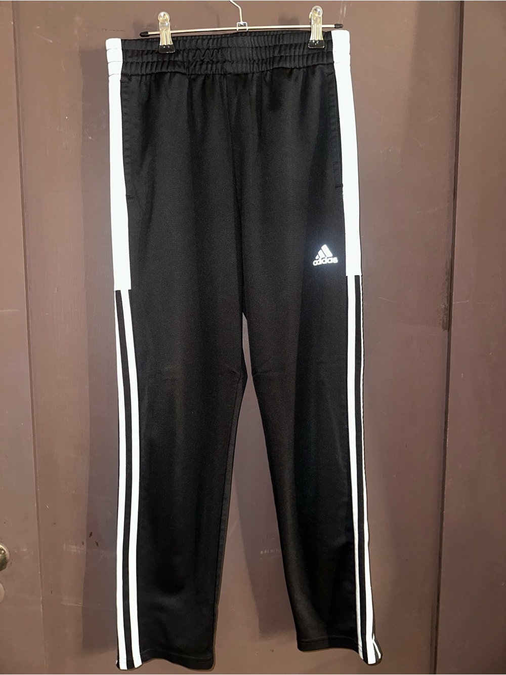 adidas Black Joggers with White Side Stripes